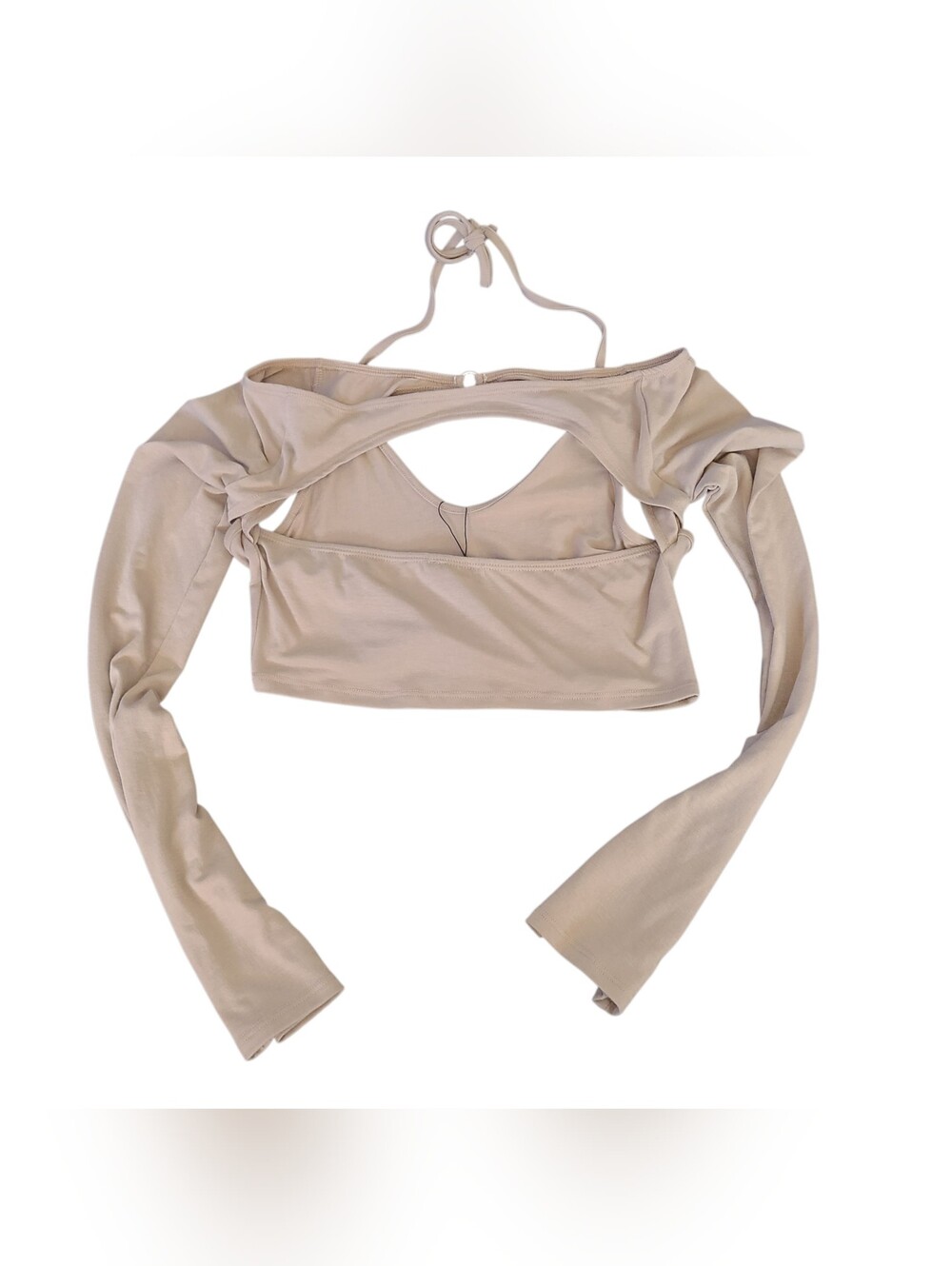 NWT | PRETTY LITTLE THING | LONG SLEEVE CROP TOP CUTOUT HALTER DESIGN | SIZE 6 - Picture 9 of 12